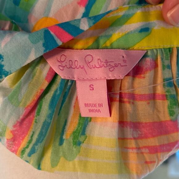 Lilly Pulitzer Roxi Colorful Beach Top Pink Tassel Trim Women's Sz Small New NWT - Picture 8 of 10